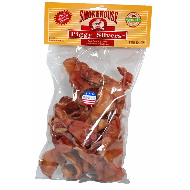 Smokehouse USA Made Piggy Slivers Dog Chew 24 pk