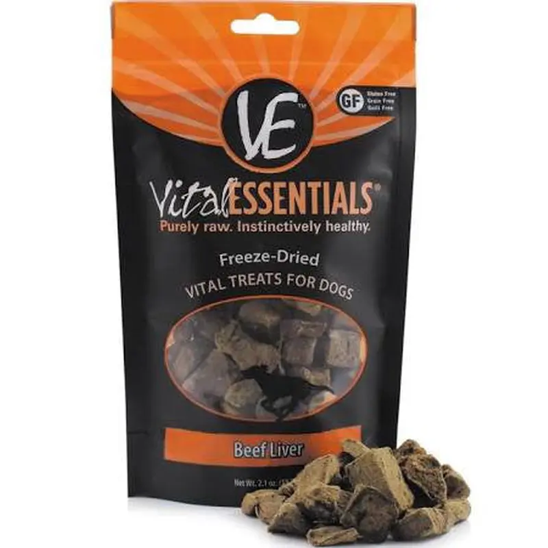 Vital Essentials Freeze-Dried Dog Treats Beef Liver 2.1oz