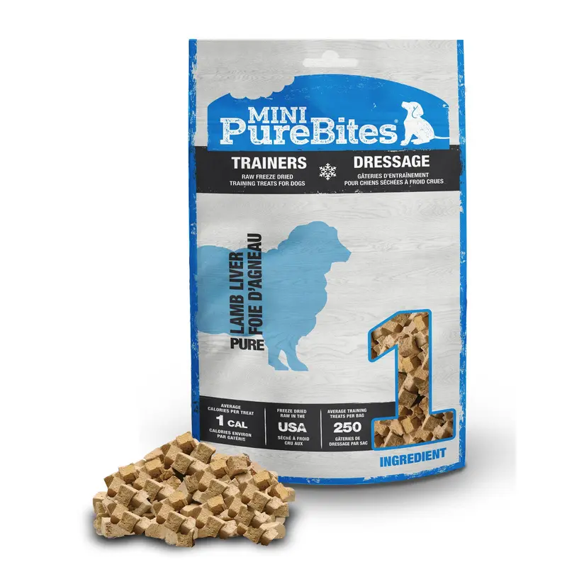PureBites Mini Trainers RAW Freeze Dried Lamb Liver Treats 2.4 oz