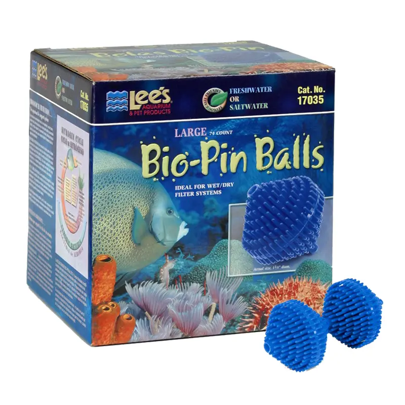 Lees Bio-Pin Ball Filter Media Blue 74ct LG