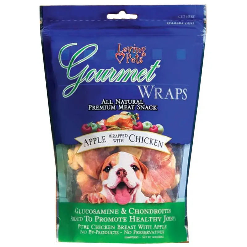 Loving Pets Gourmet Wraps Dog Treat Apple & Chicken 6oz