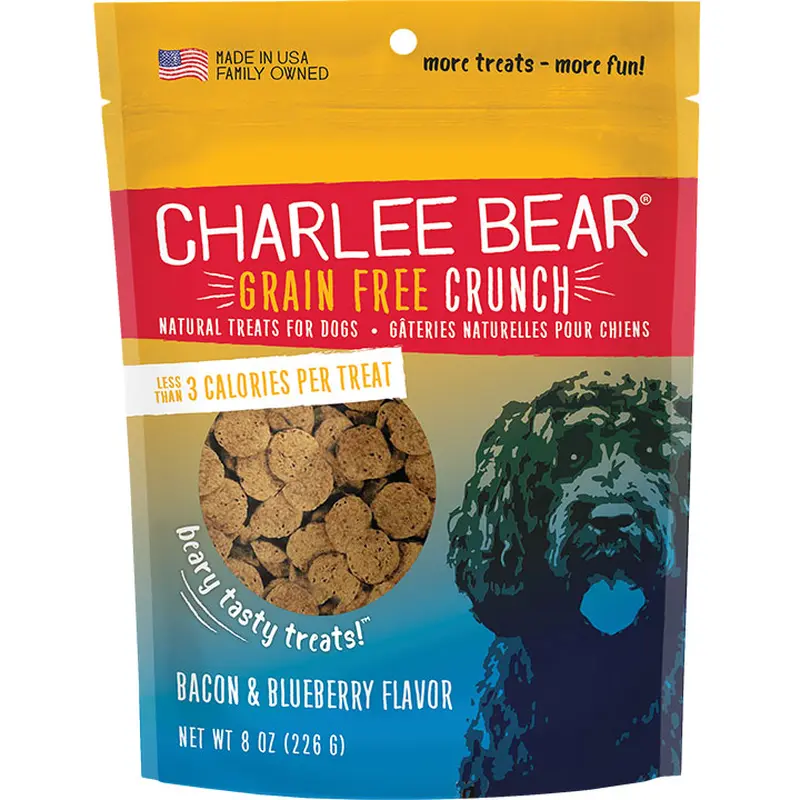 Charlee Bear Grain Free Bear Crunch Bacon Blueberry 8z 