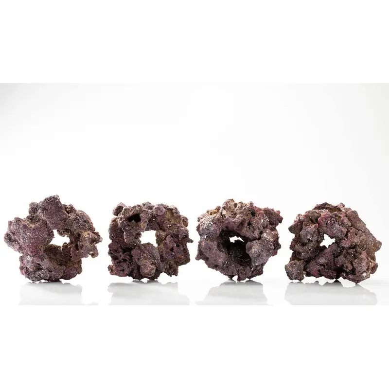 CaribSea LifeRock Donut Purple, Brown 7 in 4 Pack