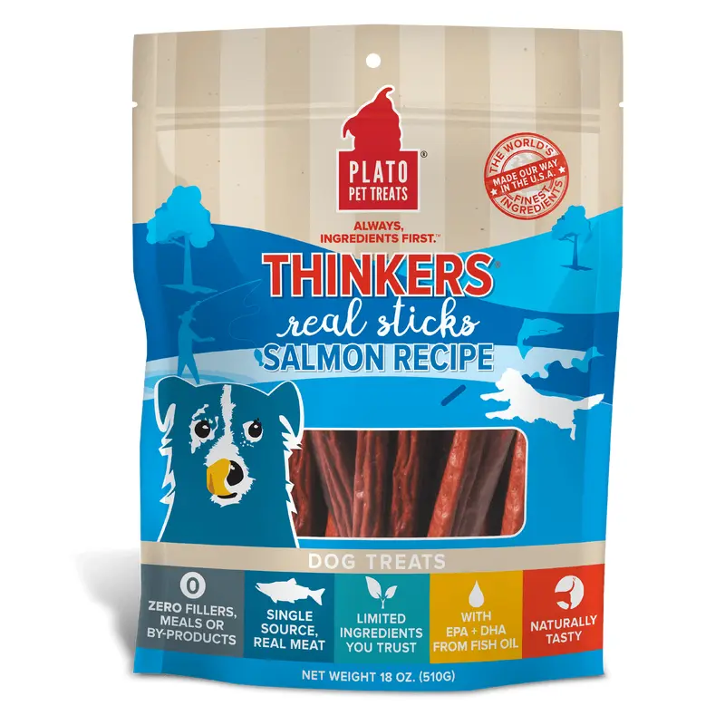 Plato Thinkers Salmon Dog Treat 18oz 