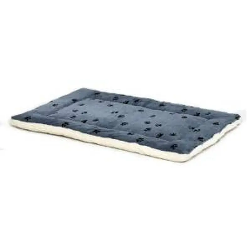 Midwest lb40236FVBLS Quiet Time Reversible Floor Bed 35X23 Blue/Black Paw Print 