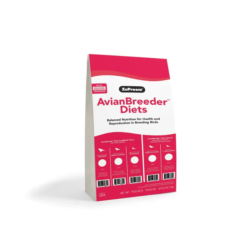 ZuPreem AvianBreeder FruitBlend Bird Food Cockatiels 40 lb