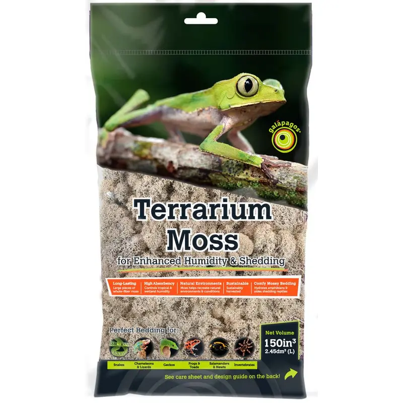 Galapagos Natural Reindeer Moss Bedding Substrate Tan 2.6 qt Mini