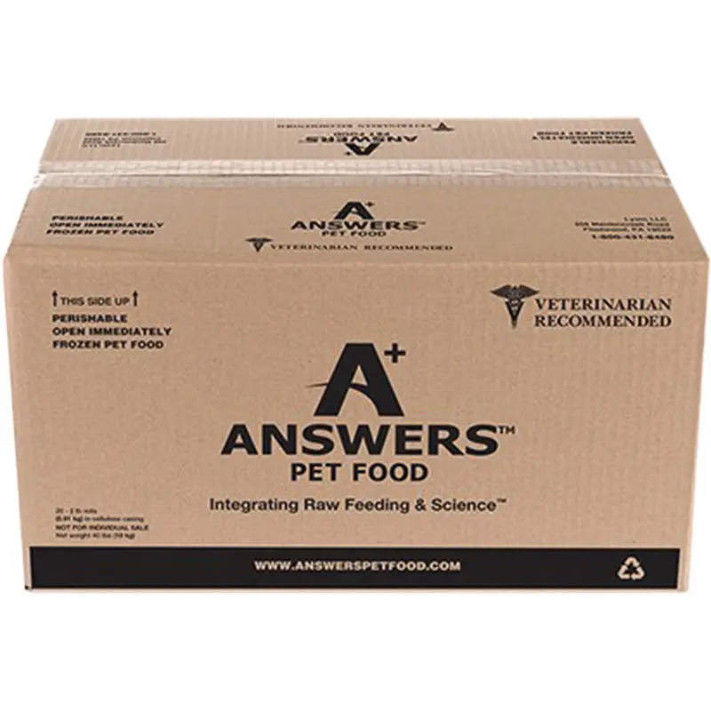 Answers Dog Frozen Detailed Pork 40lb Bulk