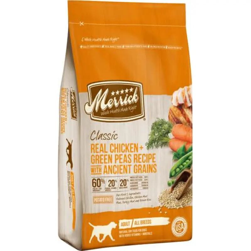 Merrick Classic Real Chicken + Green Peas Recipe with Ancient Grains 4lb   