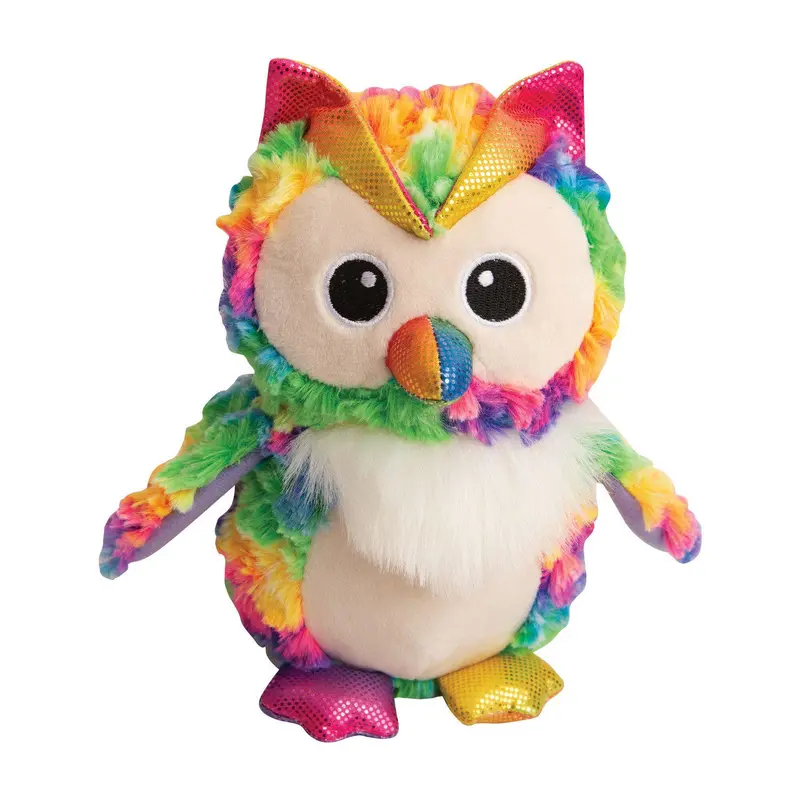Snugarooz Hootie the Owl Rainbow Dog Toy- 8" 