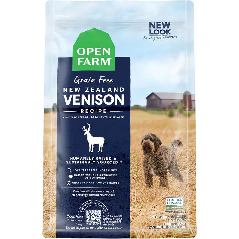 Open Farm Grain-Free Dry Dog Food - New Zealand Venison - 22lb Bag