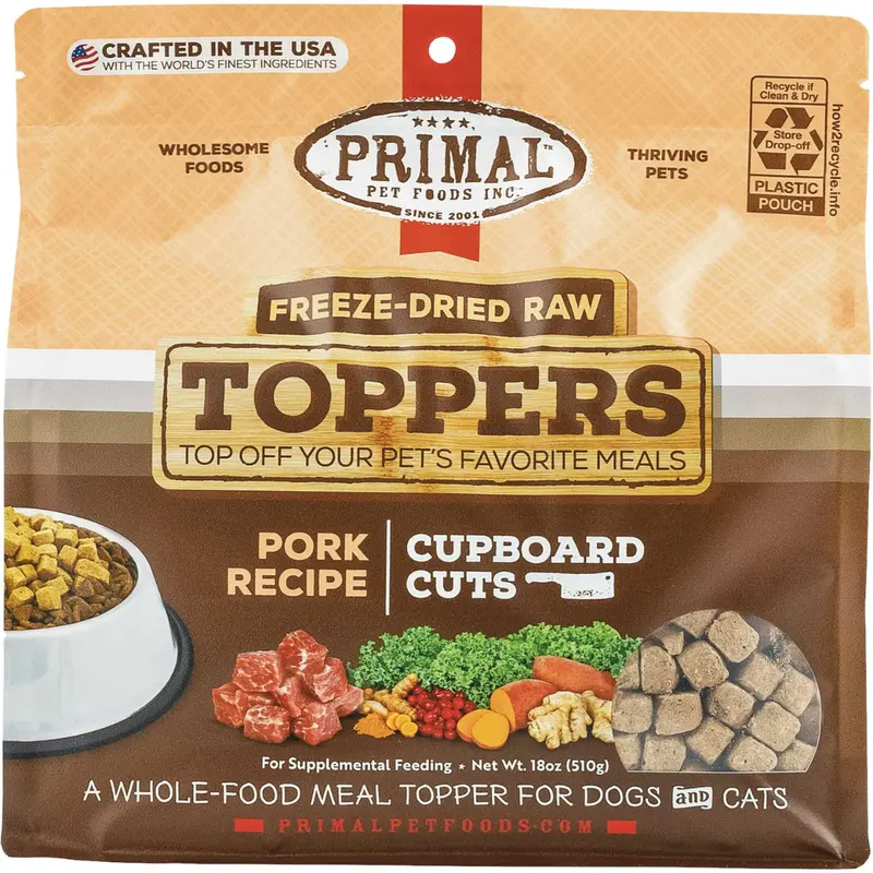 Primal Cupboard Cuts Pork Grain-Free Freeze-Dried Raw Dog Food Topper 3.5 oz