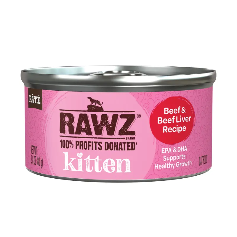 Rawz Beef & Beef Liver Kitten Canned 2.8oz
