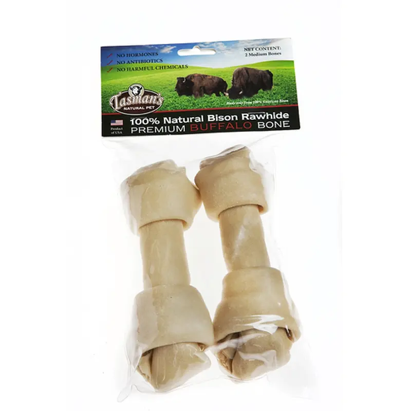 Tasmans Bison Rawhide 6-7 Medium Bones 2 Pack