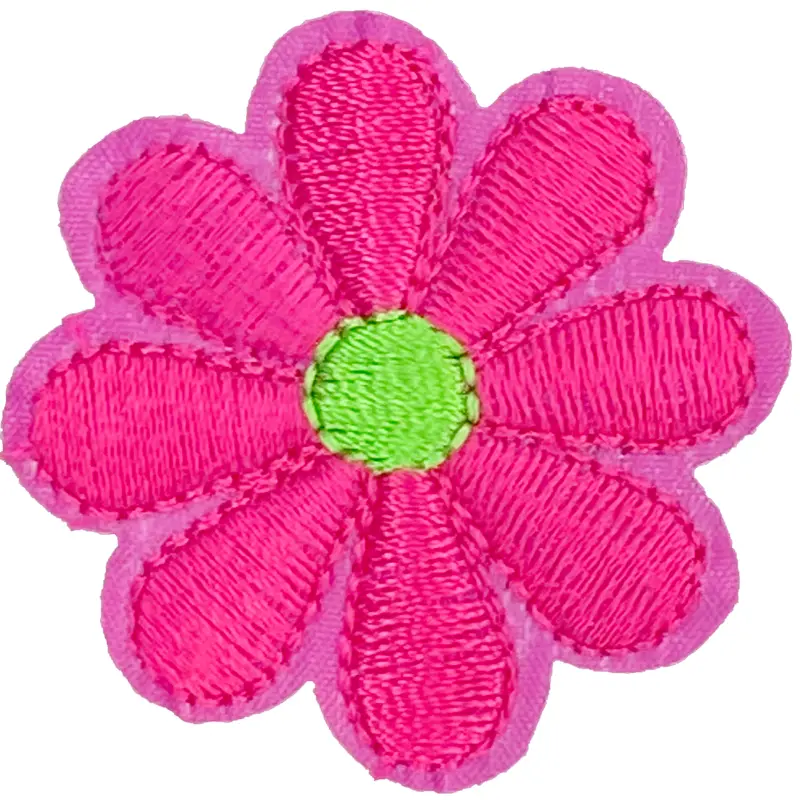 Hot Pink/Green Daisy 8 Petal Flower - Patch