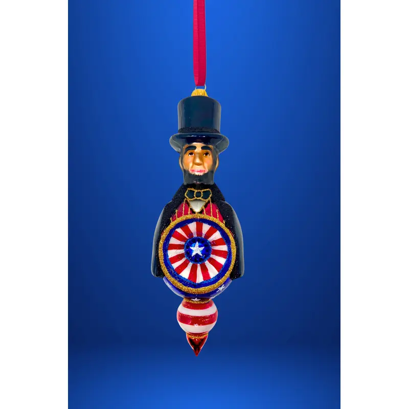 Abraham Lincoln Reflector Glass Ornament