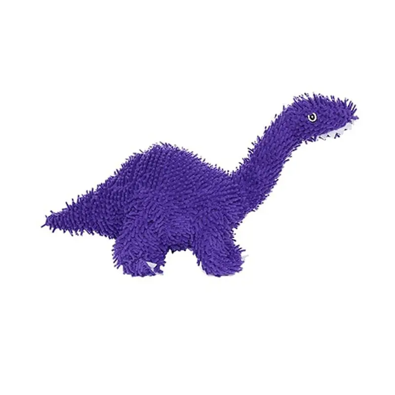 Tuffy's Mighty Microfiber Ball Durable Squeaky Plush Dog Toy, Purple Brachiosaurus