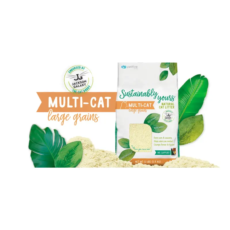 Sustainably Yours Natural Cat Litter - Multi-Cat Large Grain Litter
