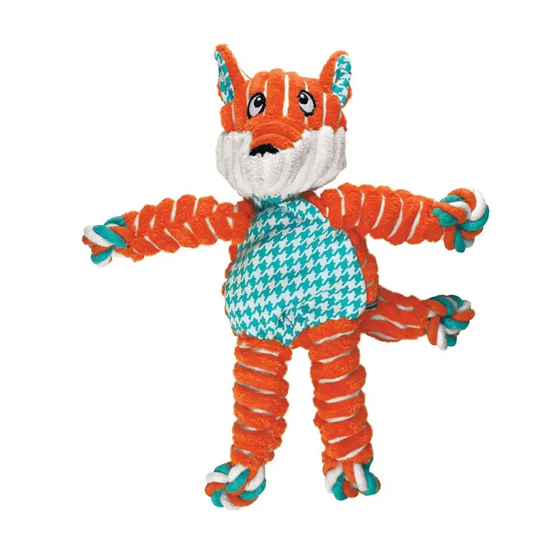 KONG Floppy Knots Fox Dog Toy S/M Orange