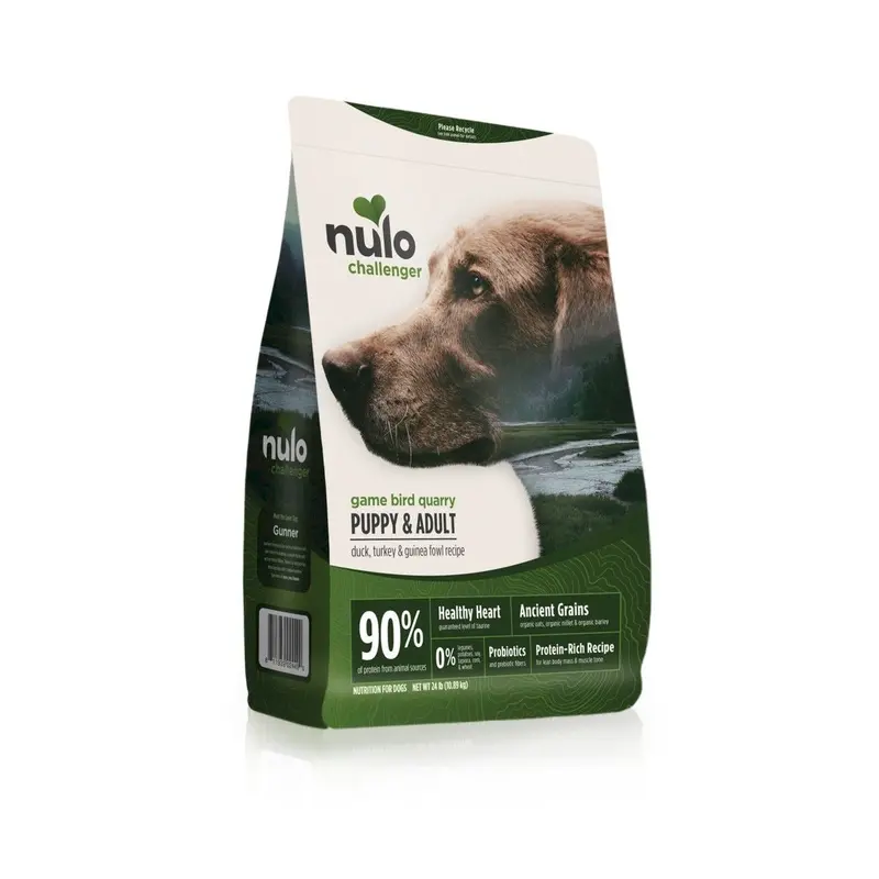 Nulo Challenger Puppy & Adult Dry Dog Food -  Duck, Turkey & Guinea Fowl, 24lb