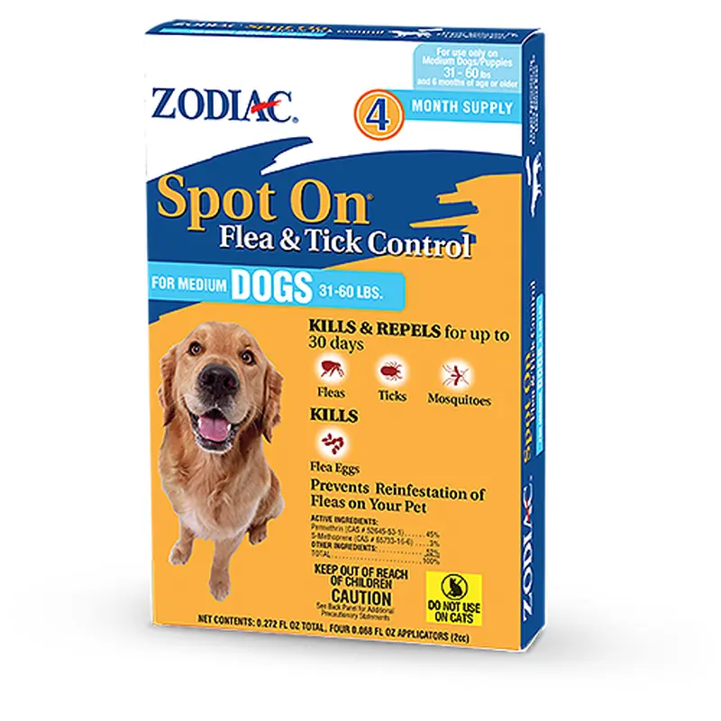 ZODIAC SPOT ON FLEA & TICK CONTROL FOR DOGS AND PUPPIES