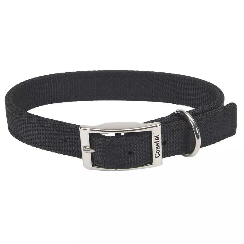 Coastal Double Ply 1in Wide 24in Dog Collar Black