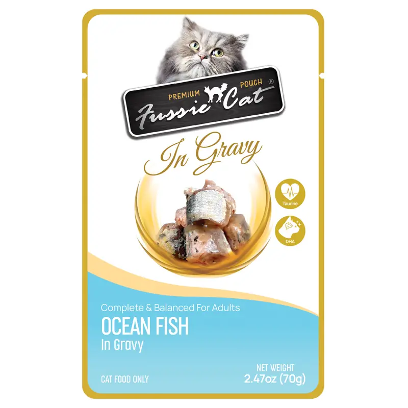 Fussie Cat Premium Ocean Fish in Gravy Pouch 2.47oz