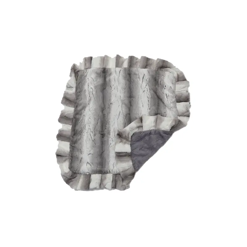 Platinum Grey & Charcoal Mink Blanket