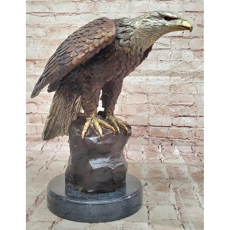 Detailed Bronze Bald Eagle Sculpture   Moigniez Signature Bird Piece
