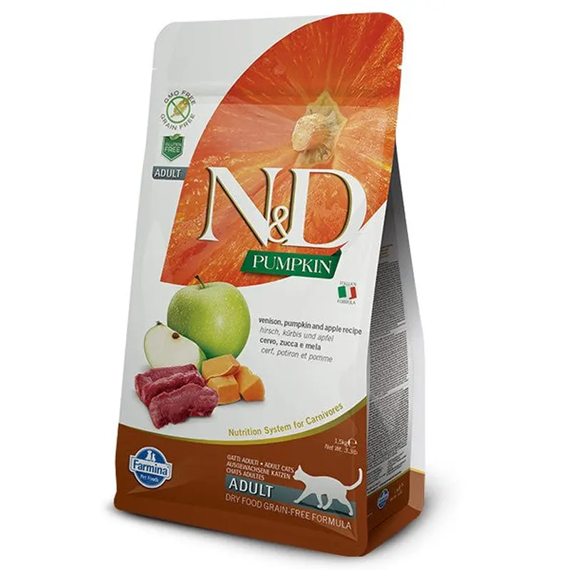 Farmina N&D Pumpkin Grain Free Dry Cat Food -  Venison & Pomegranate - 3.3lb Bag