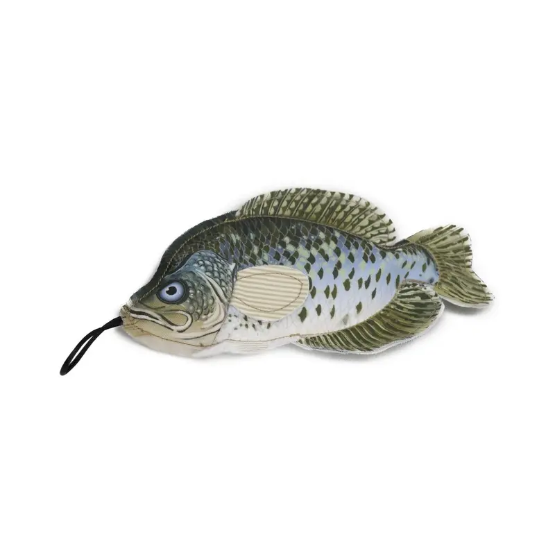 SteelDog Denim Fish Crappie With Rope Dog Squeaky Toy