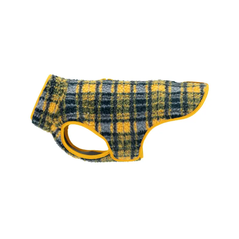 RC PETS Dog Tundra Fleece, Marigold Plaid, Size 14, 14"x20" - 24"