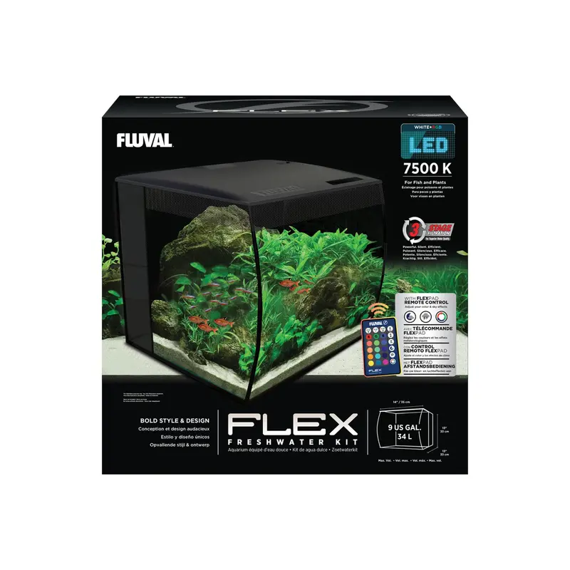 Fluval 9-Gallon FLEX Aquarium Kit  Black