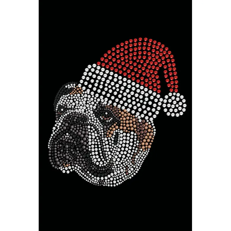 Bulldog Face (Brown) with Santa Hat - Custom Tutu