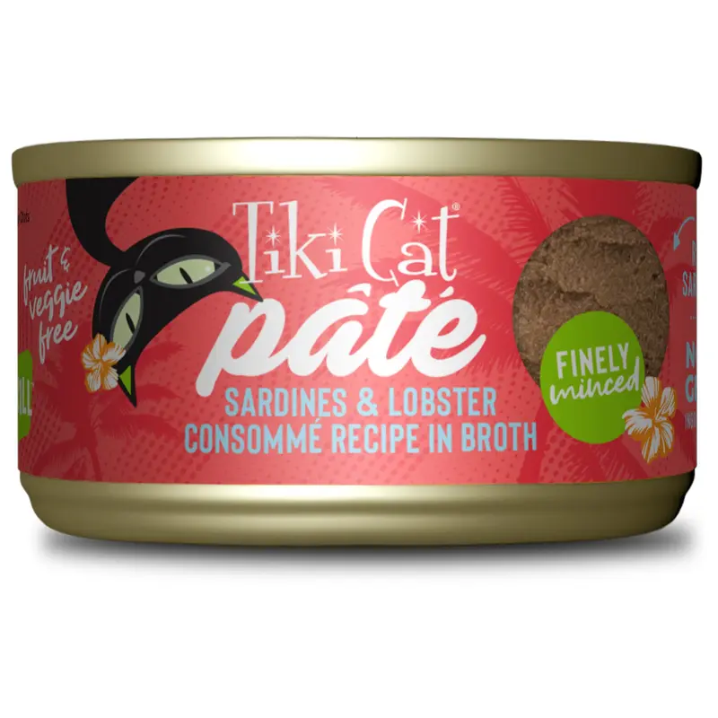 Tiki Cat Grill Pt Wet Cat Food Sardines & Lobster Consomm 2.8oz Can