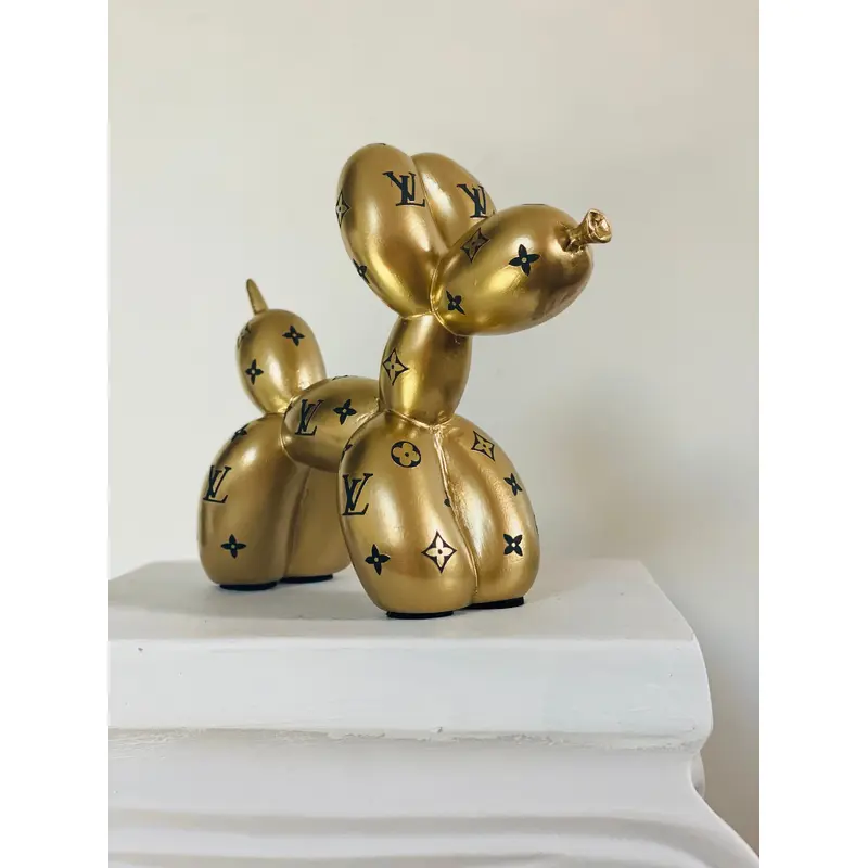 Designer Luxury Balloon Dog Statue in Gold