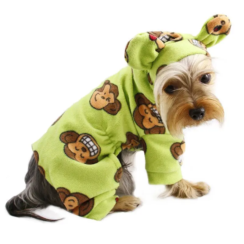 Silly Monkey Fleece Hooded Pajamas - Lime