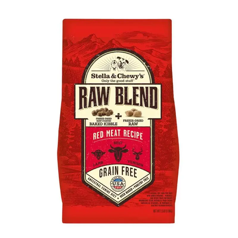 Stella & Chewy's Red Meat Raw Blend Kibble Dry Dog Food Recipe 10lb