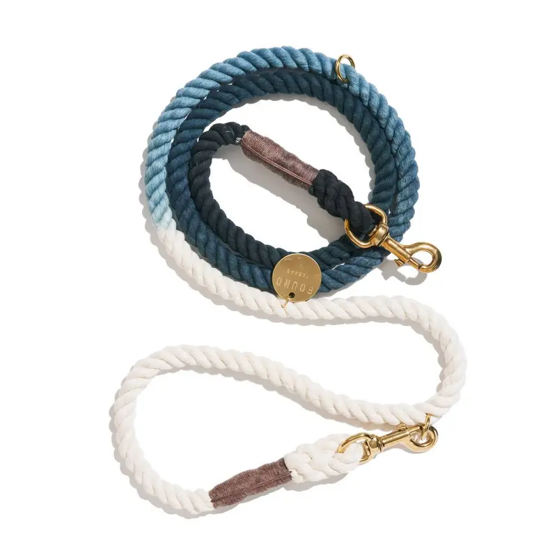 New! Marine Green Cotton Rope Dog Leash by Found My Animal | Bolt Snaps, Adjustable