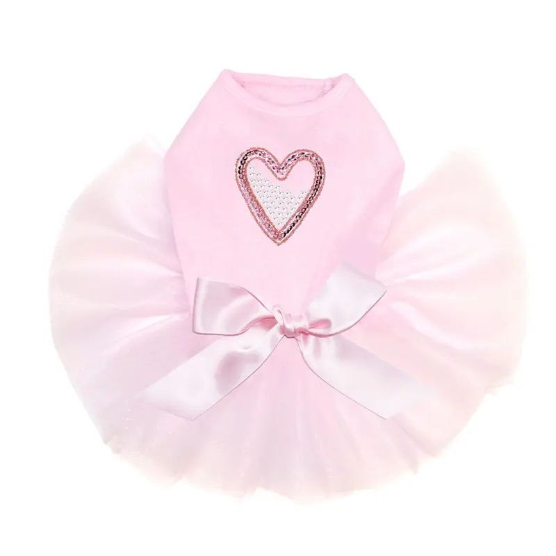 Pink Sequin & Rhinestone Heart - Custom Tutu
