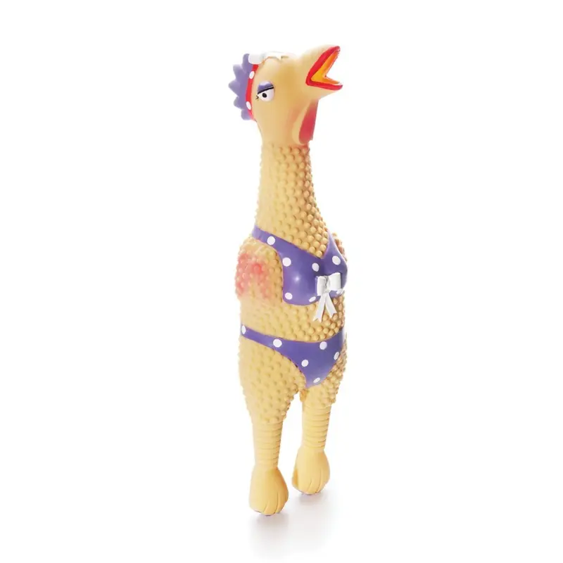 Outward Hound Squawkers Henrietta Latex Rubber Chicken Interactive Dog Toy Large