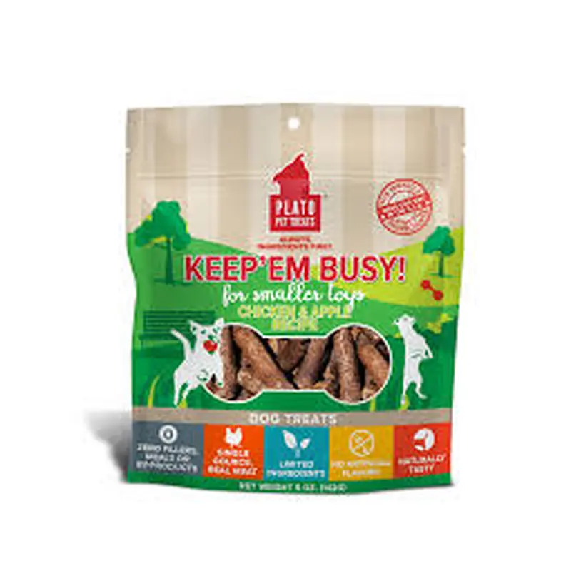 Plato Keep 'Em Busy Toy Stuffer Chicken And Apple Meat Stick Dog Treat; 5- Oz Bag