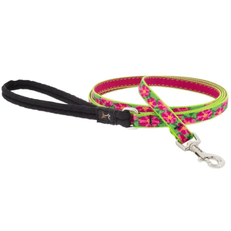 Lupine Pet Dog 6 Ft Long 1/2 In Leash Original Designs Petunias