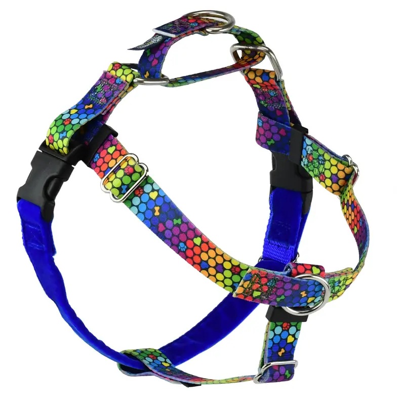 2 Hounds Design Freedom No-Pull Dog Harness - Medium 5/8" x 24-28" - Roy G Biv