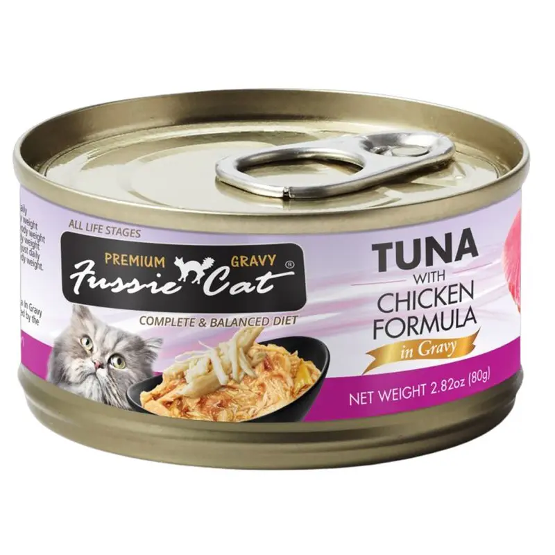 Fussie Cat Premium Wet Cat Food - Tuna & Chicken in Gravy - 2.82oz Can