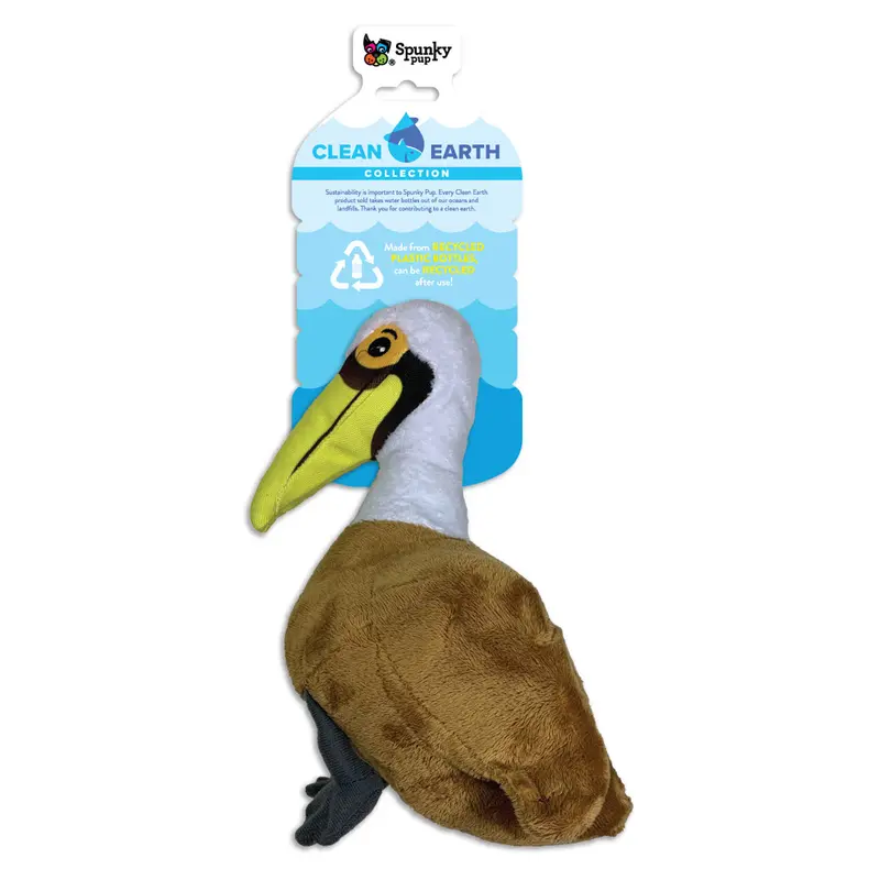 Spunky Pup Clean Earth Plush Pelican Dog Toy Large