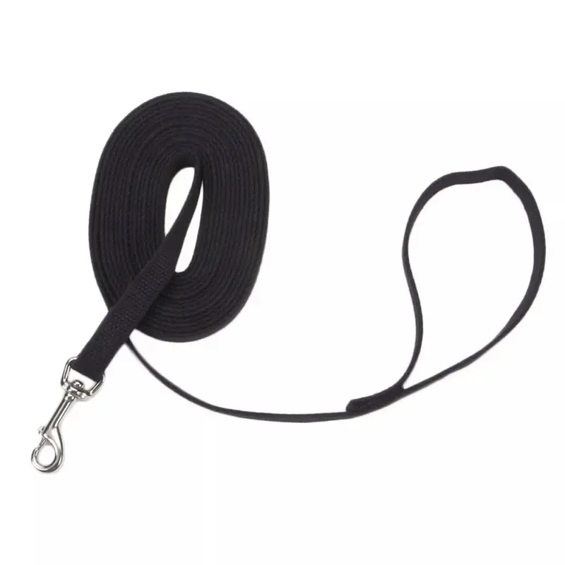 Coastal Train Right! Cotton Web Dog Training Leash 5/8in Wide 10Ft Black