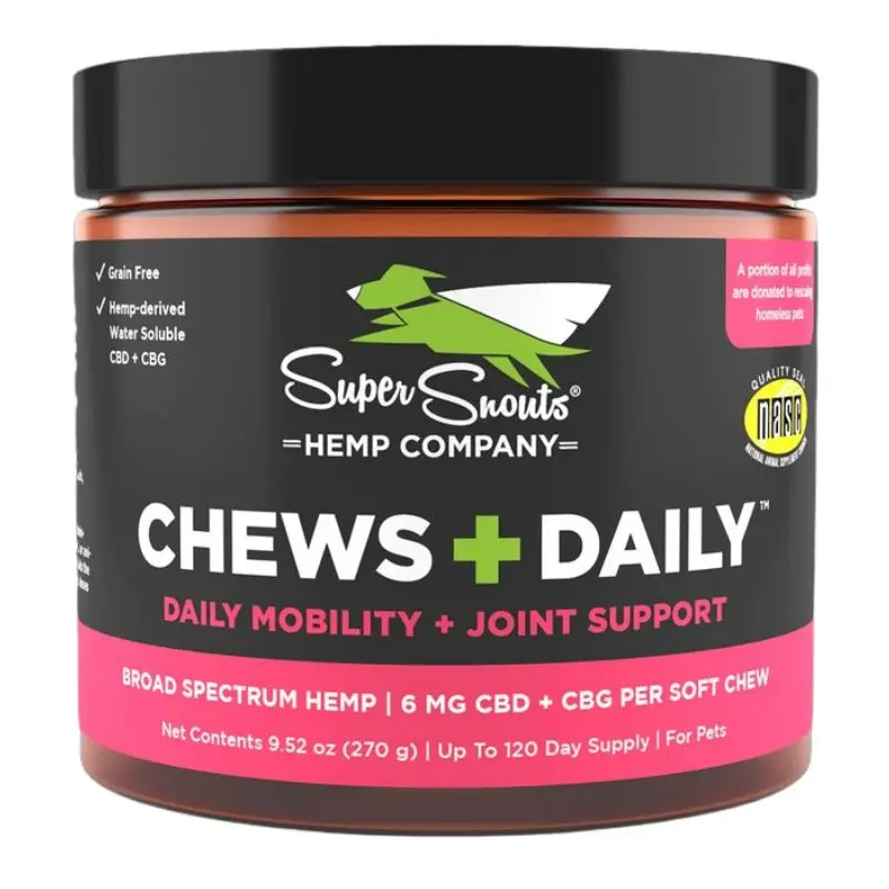 Super Snouts Chews Daily Mobility Joint Support CBD/CBG Soft Chews 6mg 60Ct