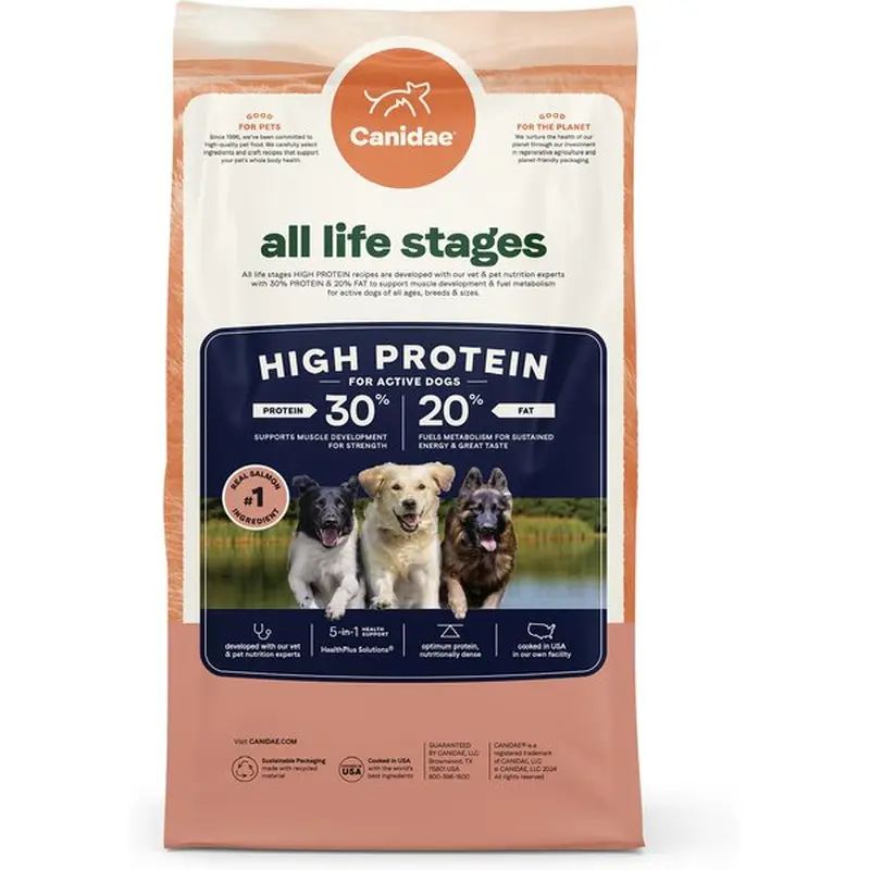 CANIDAE All Life Stages Salmon Recipe High Protein Dry Dog Food, 27lb bag