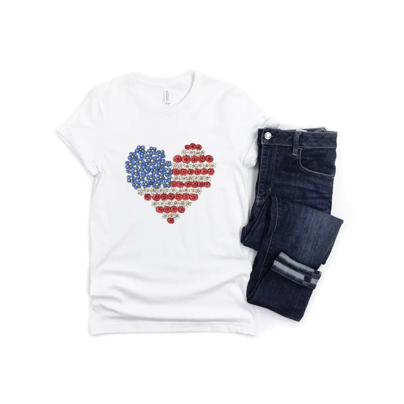 USA Flag Heart T-Shirt